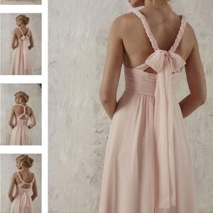 CHRISTINA WU Short Chiffon Dress Petal Pink‎ Womens Size 10 Blush Pastel Wedding